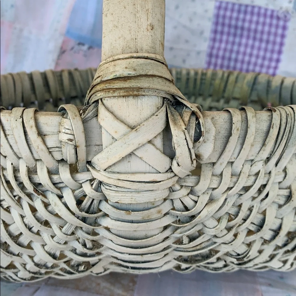 Splint Oak Basket Antique Buttocks Primitive Egg Gathering Farmhouse Farm Split